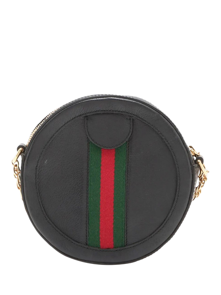 Pre-loved GUCCI Ophidia Leather Chain Shoulder Bag, Black - view 2, Black