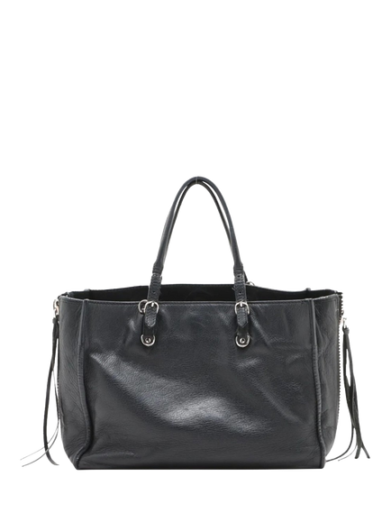 Pre-loved Balenciaga Papier Leather 2-Way Bag, Black, Black