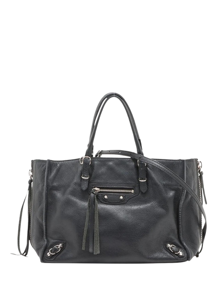 Pre-loved Balenciaga Papier Leather 2-Way Bag, Black - view 2, Black