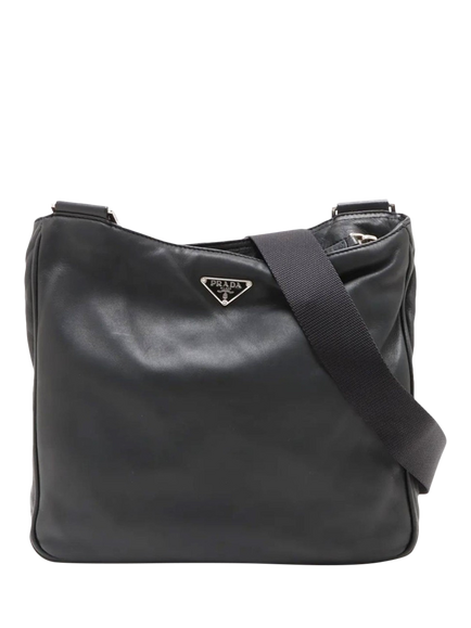 Pre-loved Prada Leather Shoulder Bag, Black, Black