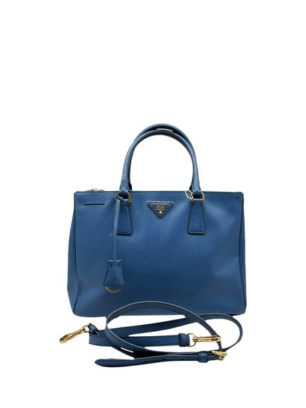 Pre-loved Prada Saffiano Leather Galleria 2-Way Bag, Blue, Blue