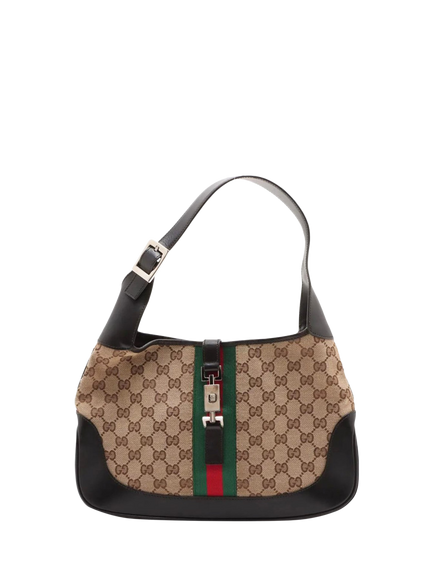 Pre-loved GUCCI GG Canvas New Jackie Shoulder Bag, Brown, Brown