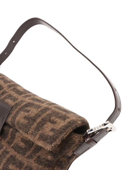 Pre-loved Fendi Wool Zucca Baguette Bag, Brown - view 2, Brown