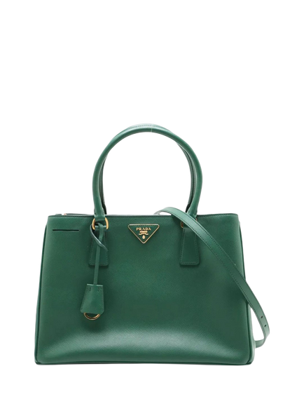 Pre-loved Prada Saffiano Leather Lux Galleria 2-Way Bag, Green, Green