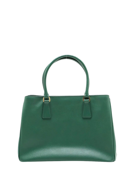 Pre-loved Prada Saffiano Leather Lux Galleria 2-Way Bag, Green - view 2, Green