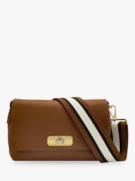 Apatchy London Maisie Midi Leather Bag, Tan, Tan