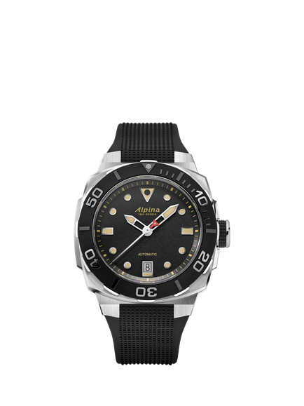 Alpina AL-525B3VE6 Men's Seastrong Diver Extreme Automatic Rubber Strap Watch, Black, Black