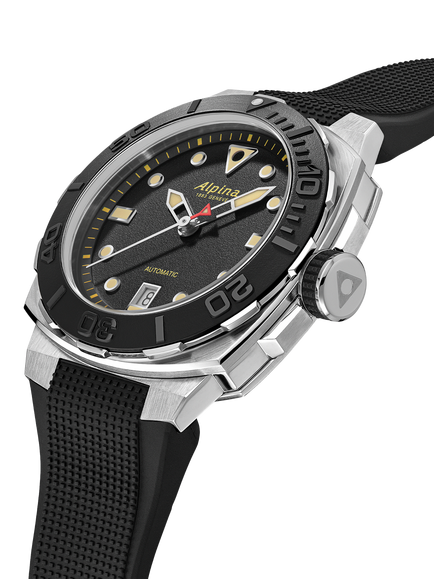 Alpina AL-525B3VE6 Men's Seastrong Diver Extreme Automatic Rubber Strap Watch, Black - view 2, Black