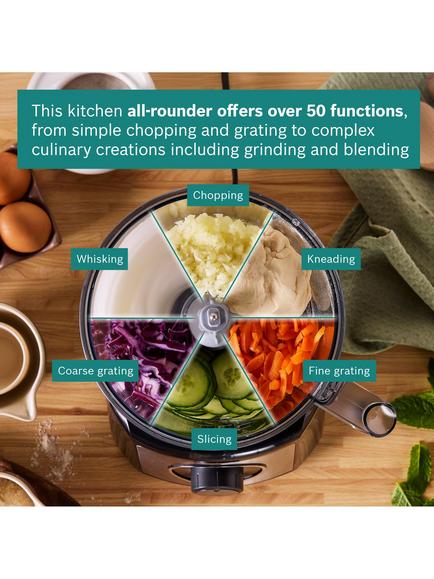Bosch MultiTalent 3 Compact 900W Food Processor and Blender, 2.3L, Black - view 2, Black