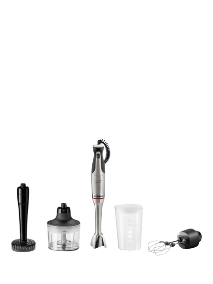 Bosch Series 8 ErgoMaster 1500W Pressure Controlled 3-in-1 Hand Blender, Silver, Silver