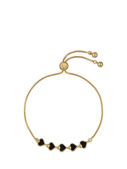 Ted Baker Harriet Enamel Heart Adjustable Bracelet, Gold, Gold Tone, Black