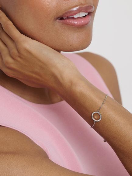 Ted Baker Hela Crystal Hoop Adjustable Bracelet, Silver - view 2, Silver Tone, Crystal