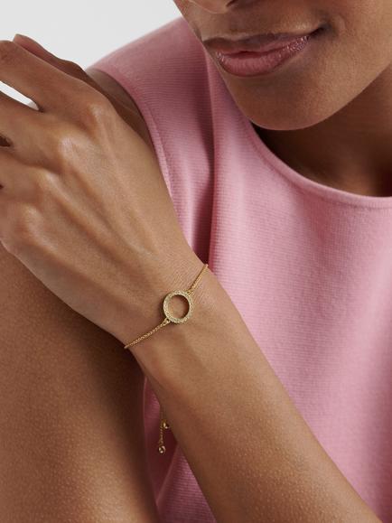 Ted Baker Hela Crystal Hoop Adjustable Bracelet, Gold - view 2, Gold Tone, Crystal