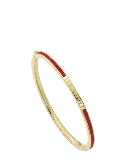 Ted Baker Roley Classic Contour Enamel Slim Bangle Bracelet, Gold, Gold Tone, Red