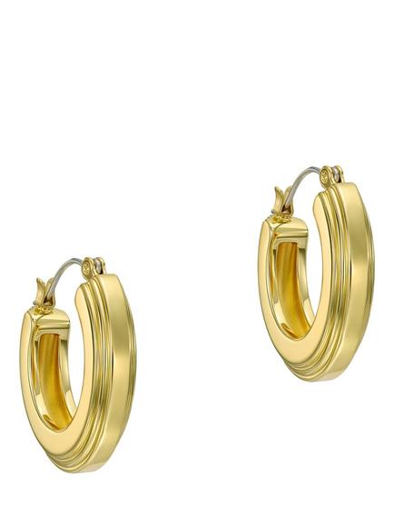 Ted Baker Deena Deco Groove Hoop Earrings, Gold, Gold Tone