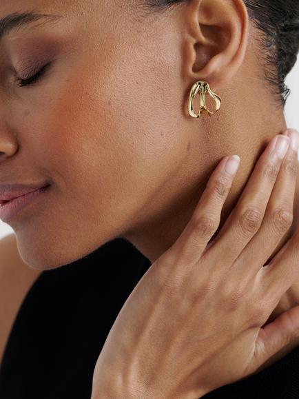 Ted Baker Leah Abstract Leaf Stud Earrings, Gold - view 2, Gold Tone