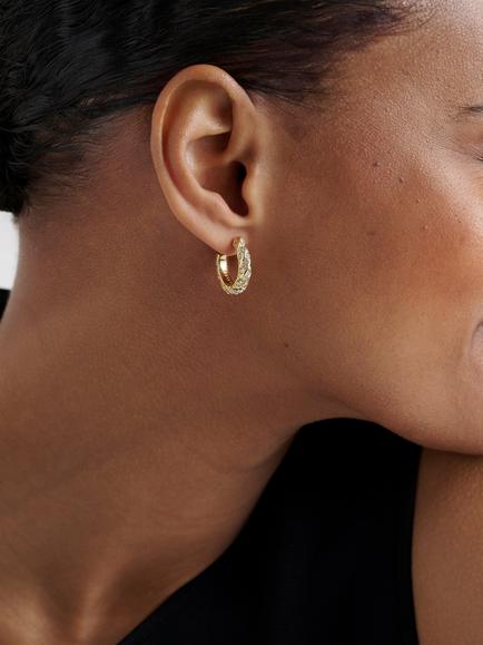 Ted Baker Toni Crystal Twist Hoop Earrings, Gold - view 2, Gold Tone, Crystal