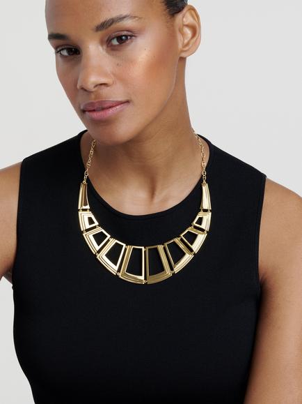 Ted Baker Denee Deco Groove Statement Necklace, Gold - view 2, Gold Tone