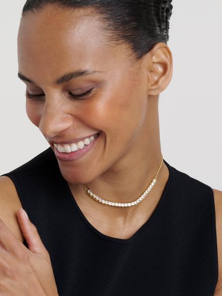Ted Baker Melrose Crystal Adjustable Tennis Necklace, Gold - view 2, Gold Tone, Crystal