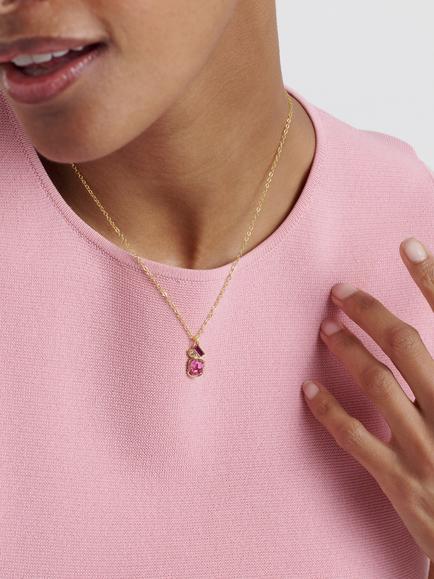 Ted Baker Miley Crystal Cluster Pendant Necklace, Gold - view 2, Gold Tone, Crystal
