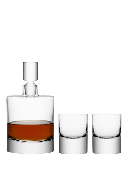 LSA International Boris Glass Whisky Decanter & Tumblers Set, Clear, Clear