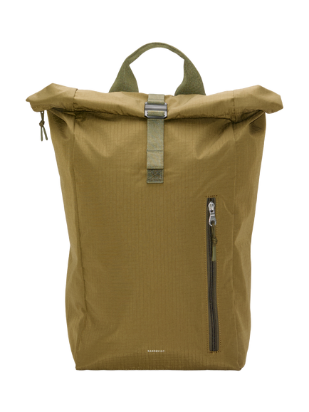 Sandqvist GRID Roll-Top 16" Backpack, 22L, Olive, Olive