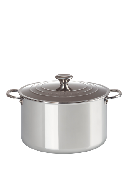 Le Creuset Signature Stainless Steel Deep Casserole & Lid, 28cm, Stainless Steel