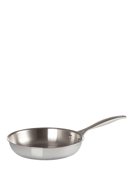 Le Creuset Signature Stainless Steel Uncoated Frying Pan, 24cm - view 2, Stainless Steel