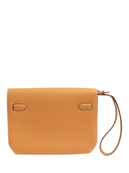 Pre-loved Hermès Kelly Depeches Leather Pouch Bag, Curry - view 2, Orange