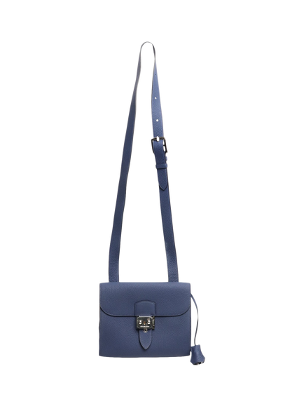 Pre-loved Hermès Sac a Depeches Leather Messenger Bag, Dark Blue - view 2, Blue