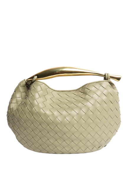 Pre-loved Bottega Veneta Small Sardine Top Handle Leather Bag, Sage Green, Green