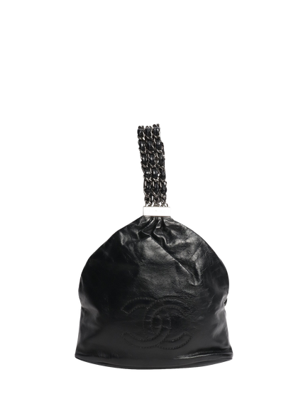 Pre-loved CHANEL 2006 Lambskin Leather Chain Bag, Black - view 2, Black