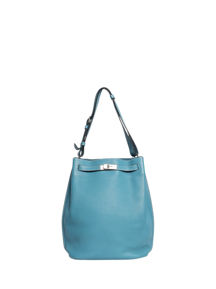 Pre-loved Hermès 2010 So Kelly Leather Shoulder Bag, Blue, Blue