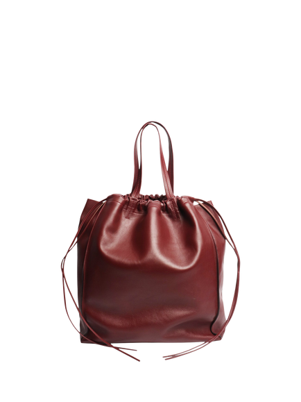 Pre-loved CELINE Coulisse Leather Tote Bag, Burgundy, Burgundy