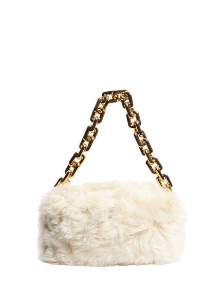 Pre-loved Bottega Veneta Shearling Bag, Cream - view 2, Cream