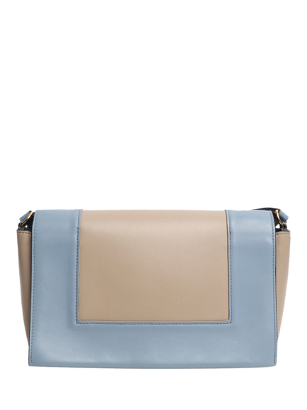 Pre-loved CELINE Medium Frame Leather Shoulder Bag, Grey - view 2, Grey