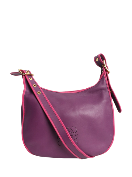 Pre-loved LOEWE Leather Shoulder Bag, Purple, Purple