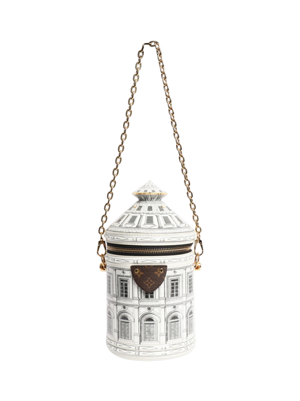Pre-loved Louis Vuitton Fornisetti Architettura Cannes Leather Vase Bag, White/Black, White