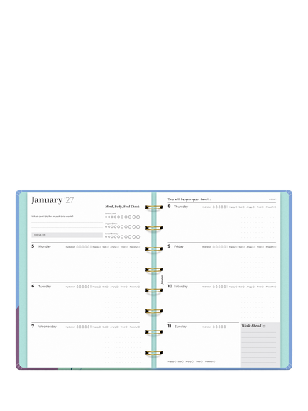 Filofax Ultimate Life Companion A5 2027 Week to View Planner, Multi - view 2, Multi Multi