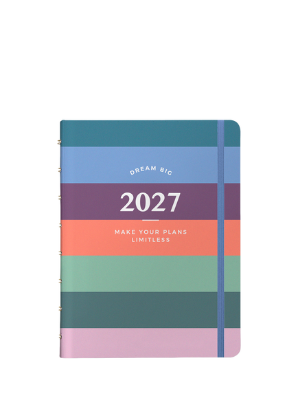 Filofax Ultimate Life Companion Striped A5 Week to View 2027 Planner, Multi, Multi Multi