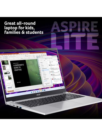 Acer Aspire Lite 15 AL15-36P Laptop, Intel Core 3 Processor, 8GB RAM, 256GB SSD, 15.6” Full HD, Silver - view 2, Silver