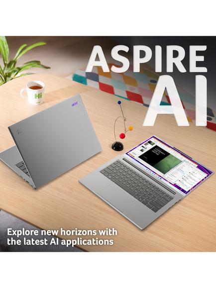 Acer Aspire 14 AI A14-61M Copilot+ Laptop, AMD Ryzen AI 5 Processor, 16GB RAM, 512GB SSD, 14” WUXGA, Silver - view 2, Silver