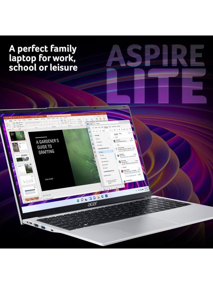 Acer Aspire Lite 17 AL17-31P Laptop, Intel N150 Processor, 8GB RAM, 128GB SSD, 17.3” HD+, Silver - view 2, Silver