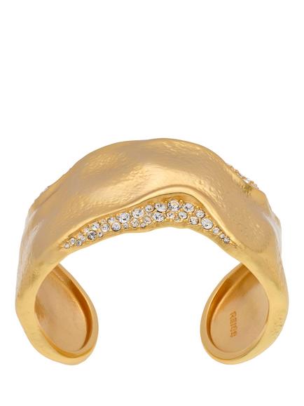 Reiss Farah Crystal Frost Cuff, Gold, Gold Tone