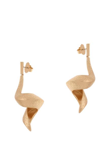 Reiss Florine Floral Twist Drop Earrings, Gold, Gold Tone