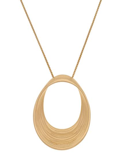 Reiss Bridget Brushed Twist Pendant Necklace, Gold, Gold Tone