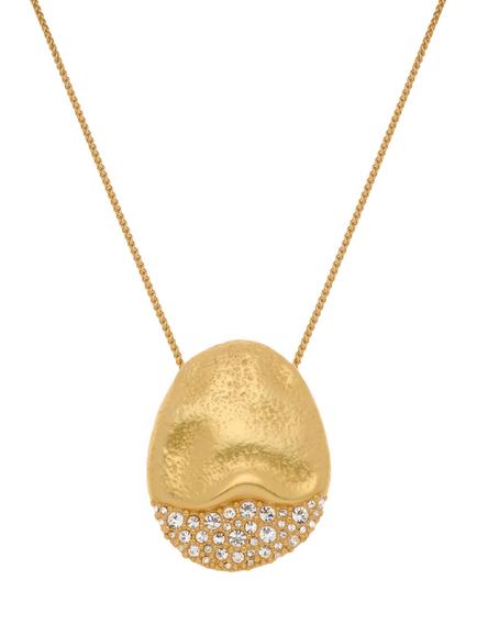 Reiss Frida Crystal Frost Pendant Necklace, Gold, Gold Tone
