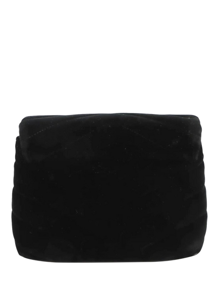 Pre-loved SAINT LAURENT Loulou Velvet Quilted Crossbody Bag, Black - view 2, Black