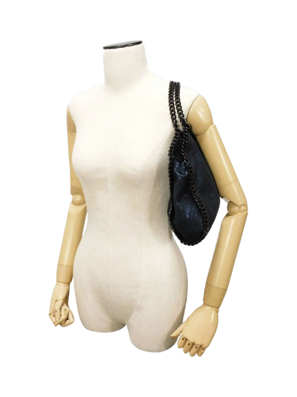 Pre-loved Stella McCartney Falabella Sparkly Chain Top Handle Bag, Dark Blue - view 2, Blue