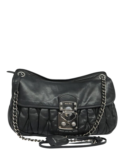 Pre-loved Miu Miu Matelasse Leather Chain Bag, Black, Black